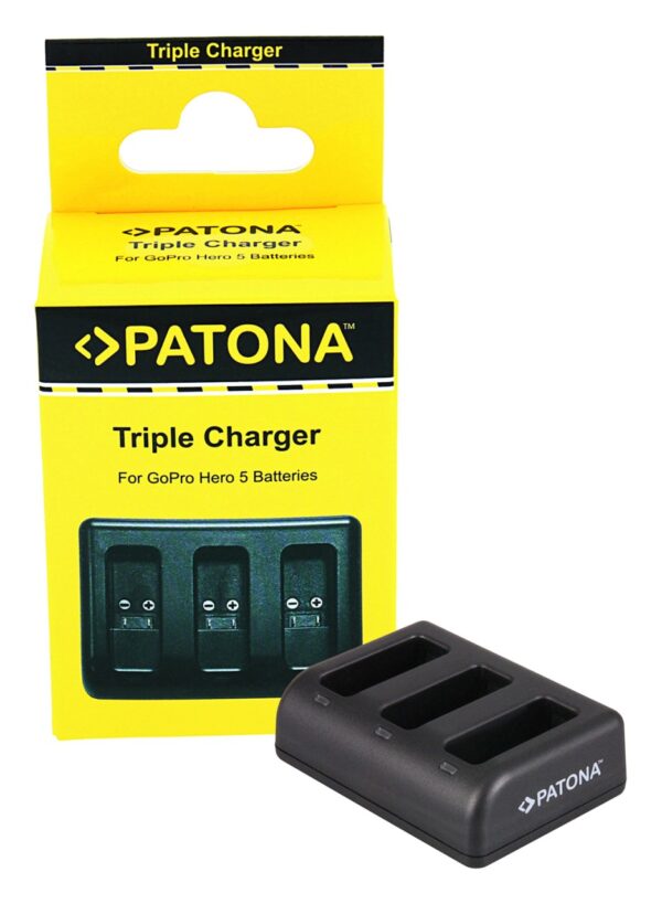 Triple Charger GoPro Hero 8 AHDBT-801 Hero 7 AHDBT-701 Hero 6 Hero 5 AHDBT-501 incl. cable